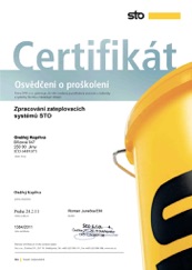 Certifikát zaškolení STO
