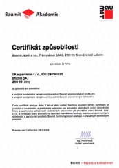 Certifikát způsobilosti Baumit