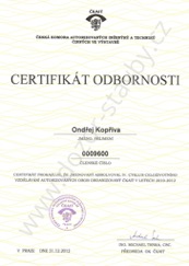 Certifikát odbornosti