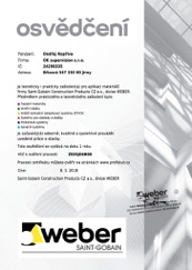 Osvědčení o zaškolení Weber