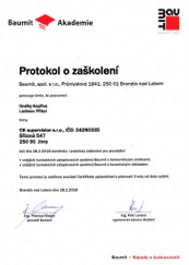 Protokol o zaškolení Baumit